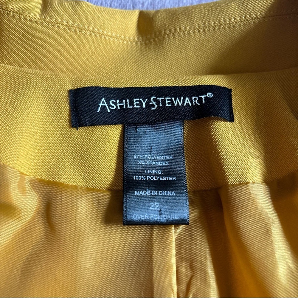 Ashley Stewart Mustard Yellow Single Button Blazer Jacket Plus Size 22 Office - Picture 2 of 5